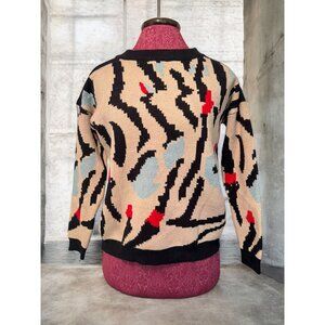 Chloé Abstract Print Chunky Cashmere Sweater in Multicolor